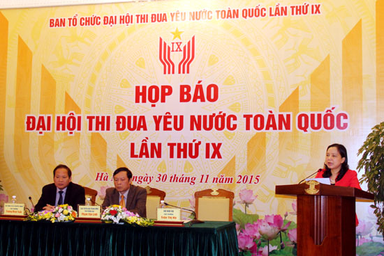 Ngày 6-7 12 Sẽ diễn ra Đại hội Thi đua yêu nước toàn quốc lần thứ IX