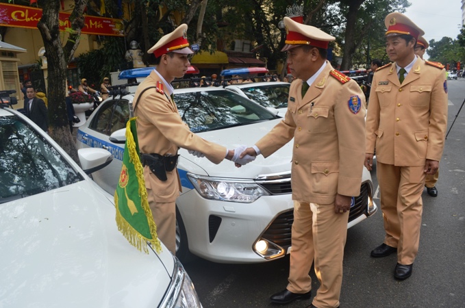 Cảnh sát Giao thông Hà Nội huy động 100 chiến sỹ phục vụ Đại hội lần thứ XII của Đảng