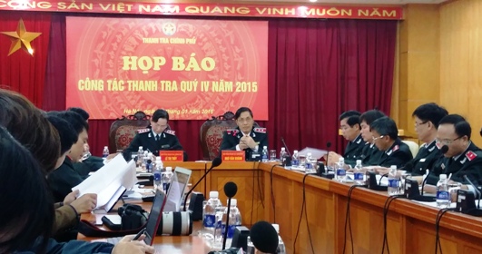 Năm 2015 Thanh tra phát hiện hơn 97 nghìn tỷ đồng sai phạm