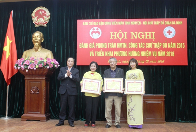 Hội Chữ Thập đỏ quận Ba Đình vận động được 2 056 đơn vị máu