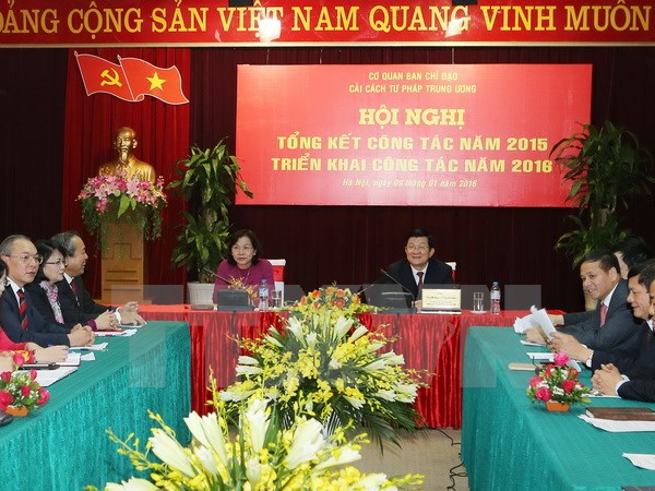 Chủ tịch nước Trương Tấn Sang dự Hội nghị tổng kết Ban Chỉ đạo Cải cách tư pháp Trung ương
