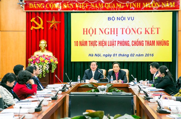 Bộ Nội vụ tổng kết 10 năm thực hiện Luật Phòng, chống tham nhũng