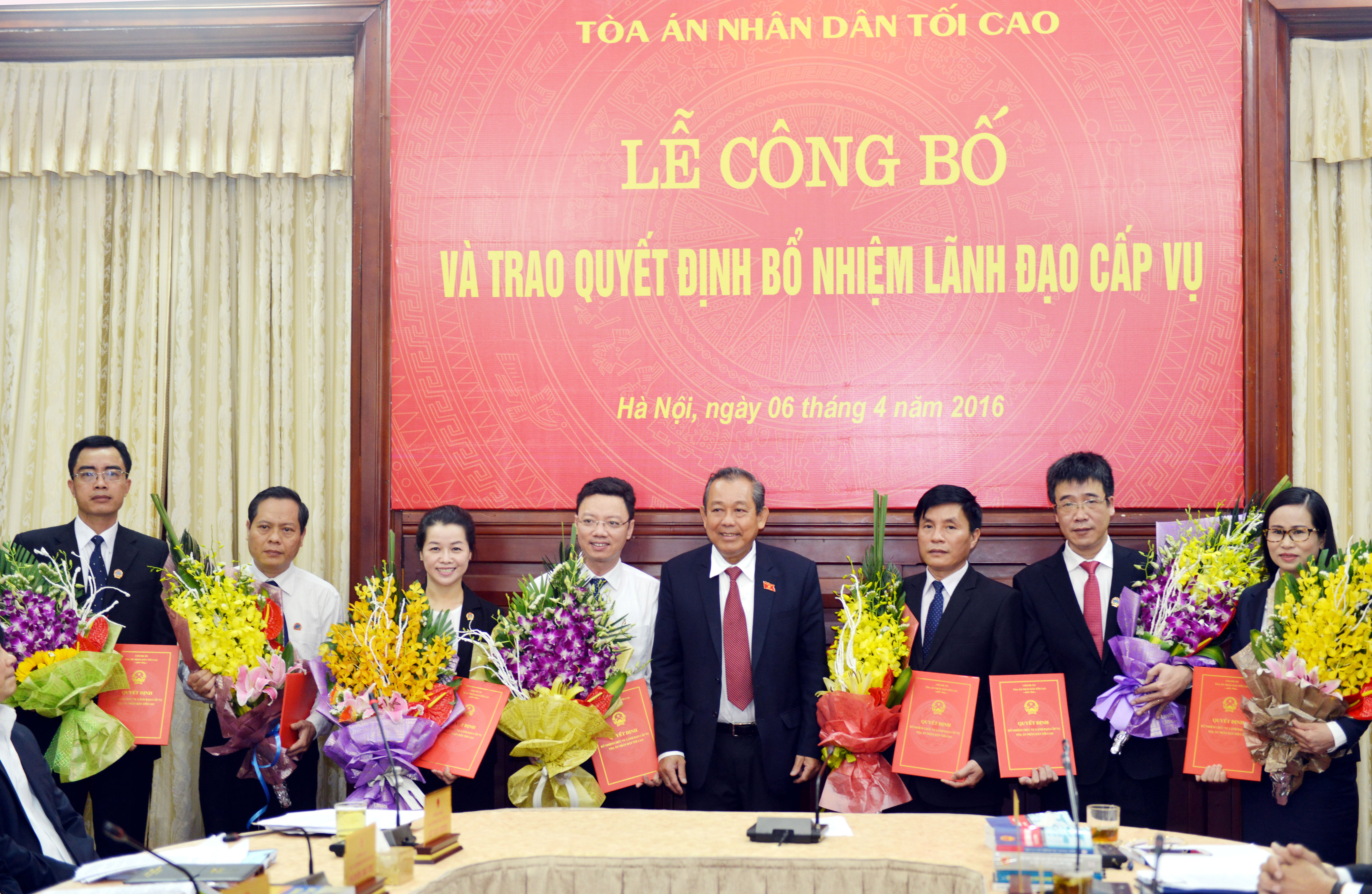 Tòa án nhân dân tối cao công bố và trao Quyết định bổ nhiệm 7 lãnh đạo cấp Vụ TANDTC