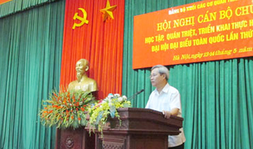 Cán bộ chủ chốt các cơ quan Thành phố Hà Nội học tập, quán triệt Nghị quyết Đại hội XII của Đảng