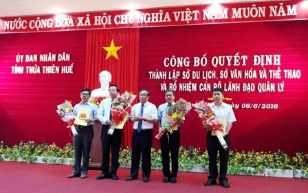 Thừa Thiên Huế công bố Quyết định thành lập Sở Du lịch, Sở Văn hóa và Thể thao