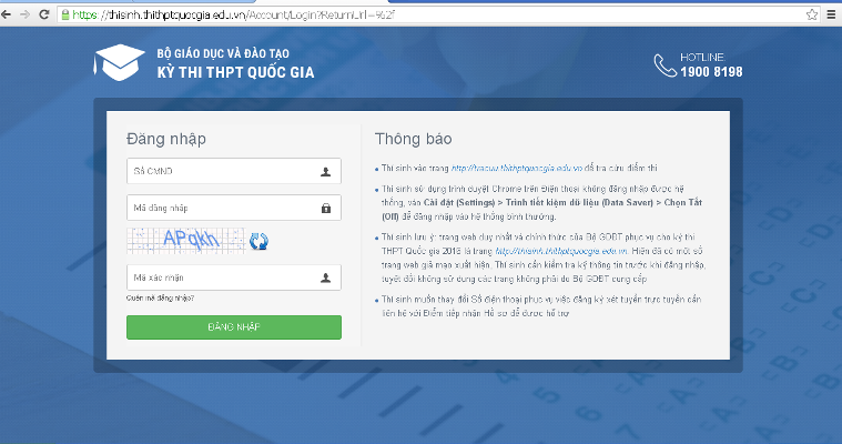 Cảnh báo việc giả mạo website phục vụ kỳ thi THPT quốc gia 2016