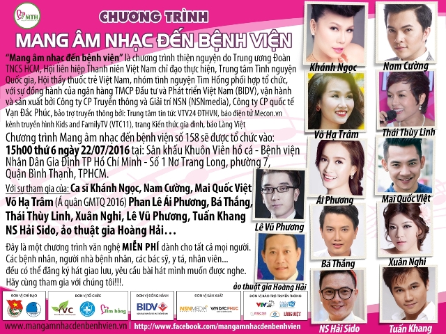 Mang âm nhạc đến Bệnh viện Ung Bướu và Bệnh viện Nhân dân Gia Định TP Hồ Chí Minh