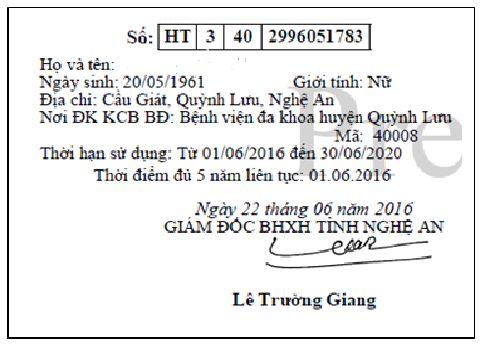 BHXH tỉnh Nghệ An thông báo về việc cấp thẻ BHYT theo cấu trúc mới