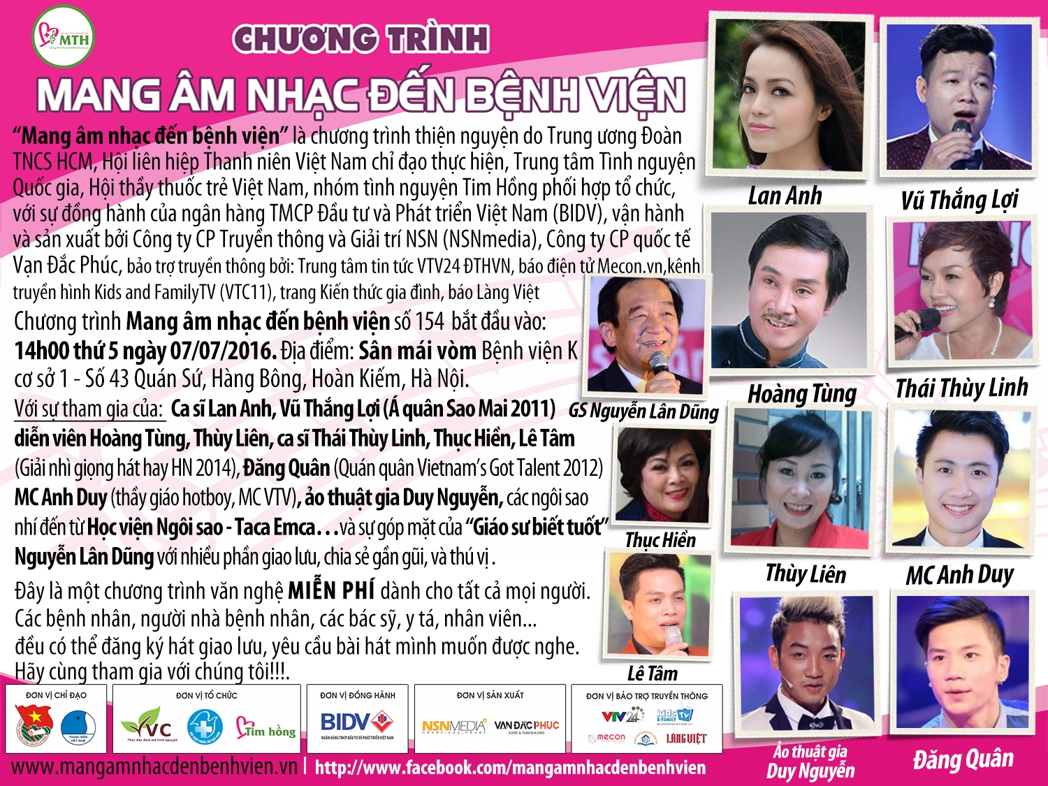 GS TS Nguyễn Lân Dũng tham gia Chương trình “Mang âm nhạc đến bệnh viện” số 154