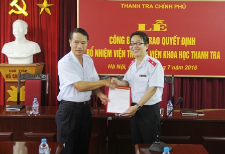 Thanh tra Chính phủ bổ nhiệm Viện trưởng Viện Khoa học Thanh tra