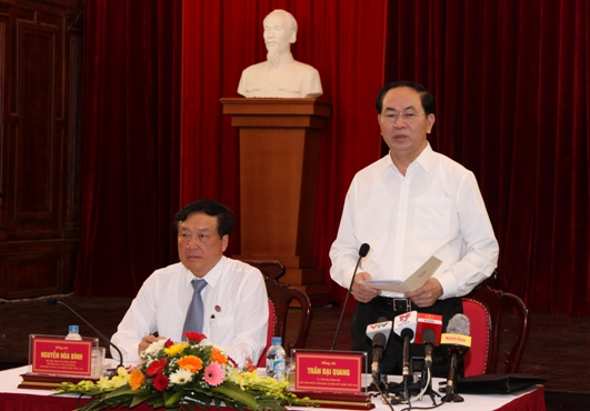 Chủ tịch nước Trần Đại Quang làm việc với Tòa án nhân dân tối cao
