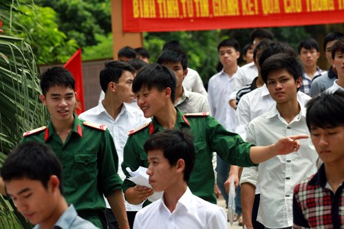 Công bố điểm trúng tuyển hệ quân sự các trường Quân đội năm 2016