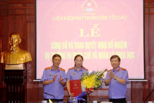 Viện kiểm sát nhân dân tối cao công bố Quyết định bổ nhiệm chức vụ Vụ trưởng Vụ Pháp chế và quản lý khoa học