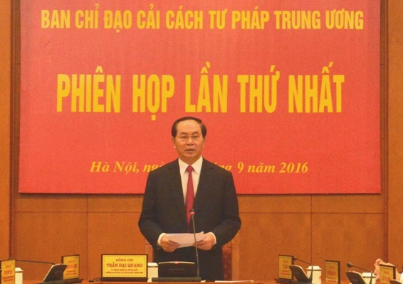 Chủ tịch nước Trần Đại Quang chủ trì phiên họp thứ nhất Ban Chỉ đạo cải cách tư pháp Trung ương