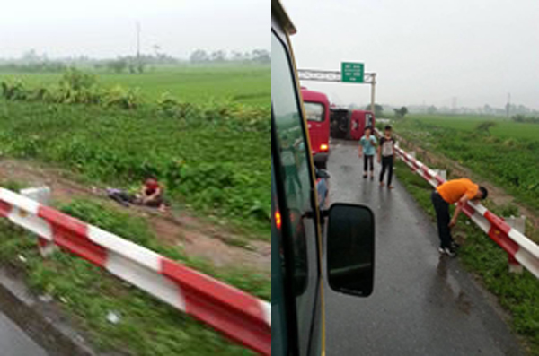 Xe khách lật trên cao tốc Pháp Vân – Cầu Giẽ, 11 người thương vong