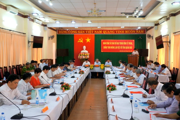 Ban Chỉ đạo Trung ương về phòng, chống tham nhũng làm việc tại Quảng Ngãi