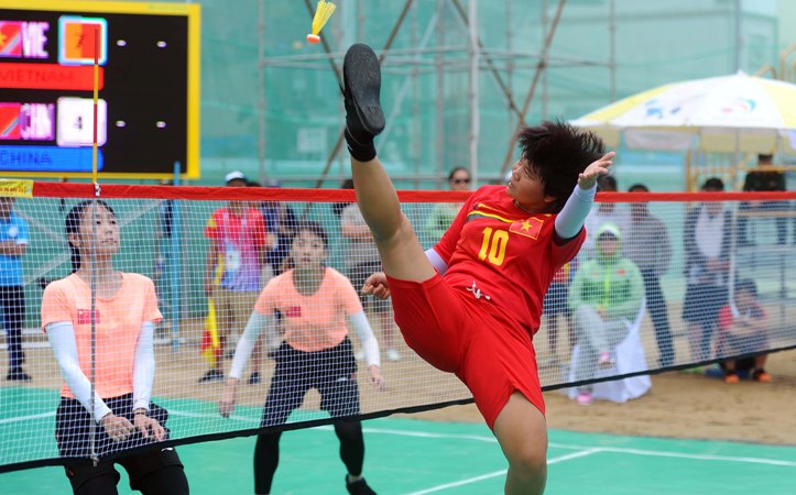 Đá cầu lập kỷ lục, đoàn thể thao Việt Nam băng băng về đích