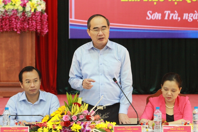 Đồng chí Nguyễn Thiện Nhân làm việc với quận Sơn Trà, TP Đà Nẵng
