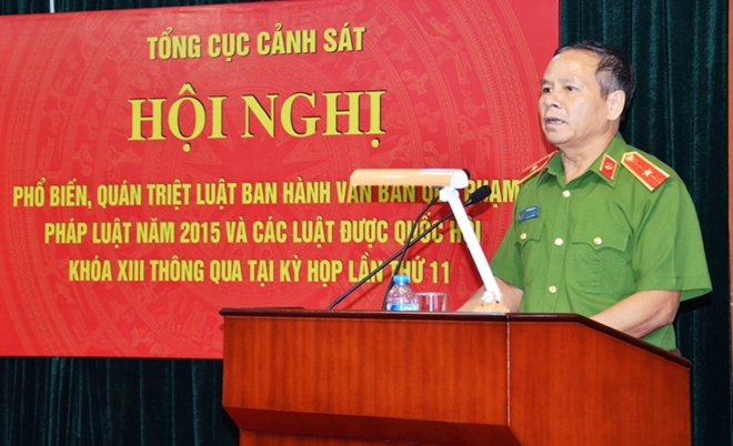 Tổng cục Cảnh sát phổ biến, quán triệt các Luật mới ban hành năm 2015