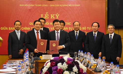 Tăng cường phối hợp phòng, chống tham nhũng giữa Ban Nội chính Trung ương và Bộ Tư pháp