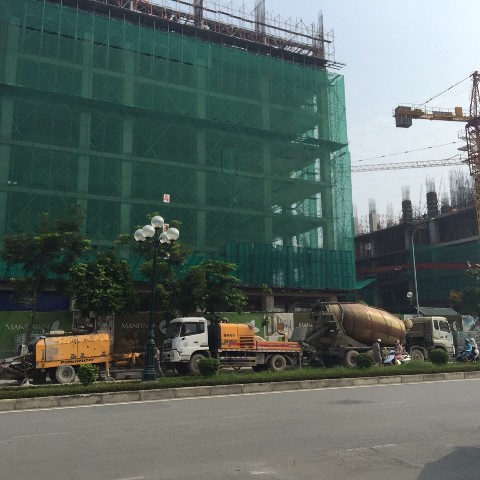 Dự án Mandarin Garden 2 Vỉa hè, lòng đường thành công trường thi công