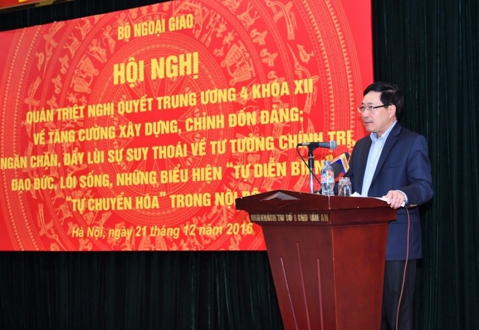 Bộ Ngoại giao quán triệt Nghị quyết Trung ương 4 về tăng cường xây dựng, chỉnh đốn Đảng