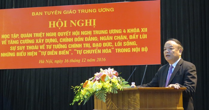 Đảng bộ Ban Tuyên giáo Trung ương quán triệt Nghị quyết Trung ương 4 khóa XII về xây dựng, chỉnh đốn Đảng