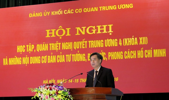 Hơn 600 cán bộ chủ chốt Đảng bộ Khối các cơ quan Trung ương học tập, quán triệt Nghị quyết Trung ương 4 khóa XII