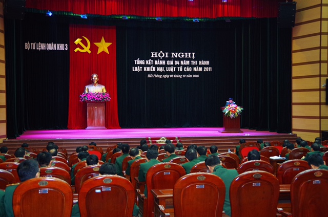 Quân khu 3 Tổng kết đánh giá 4 năm thi hành Luật Khiếu nại, Luật Tố cáo