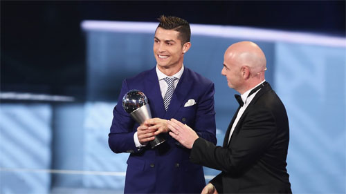Ronaldo tiếp tục giành danh hiệu Cầu thủ xuất sắc nhất của FIFA