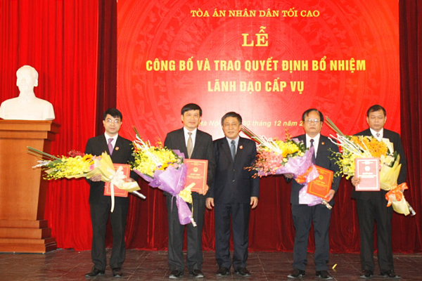 Tòa án nhân dân tối cao bổ nhiệm một số lãnh đạo cấp Vụ