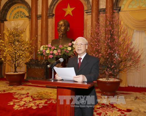 Tổng Bí thư Nguyễn Phú Trọng Chung sức, đồng lòng thực hiện thắng lợi nhiệm vụ năm 2017