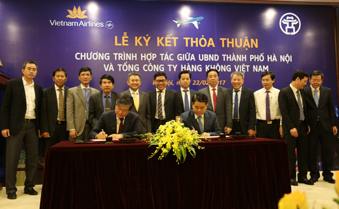 Ký kết thỏa thuận hợp tác giữa UBND thành phố Hà Nội và Tổng công ty Hàng không Việt Nam