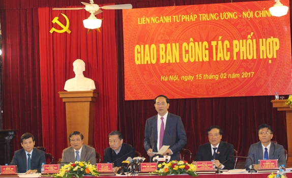 Hội nghị giao ban Liên ngành Tư pháp Trung ương - Nội chính