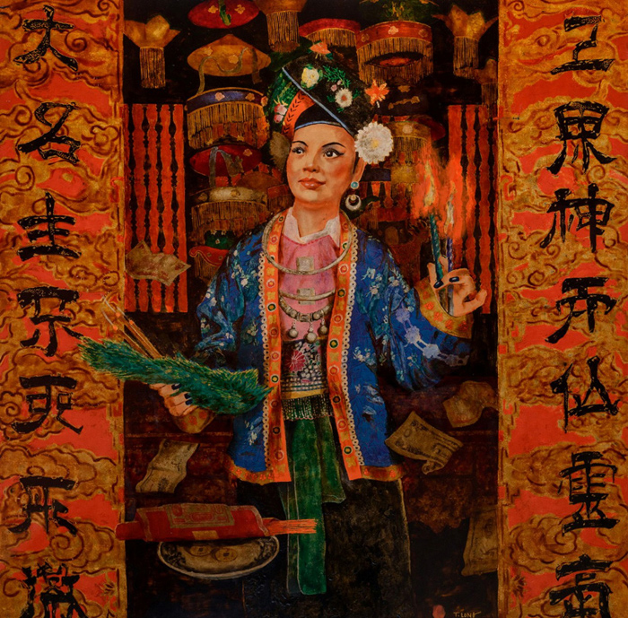 Triển lãm tranh sơn mài về tín ngưỡng thờ Mẫu