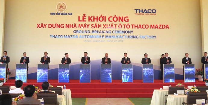 Khởi công Nhà máy Thaco Mazda tại Quảng Nam với tổng vốn đầu tư 12 000 tỷ đồng