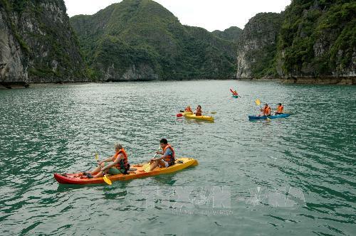 Dịch vụ chèo thuyền kayak được phép hoạt động trở lại trên vịnh Hạ Long