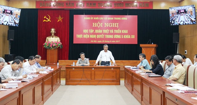 Đảng bộ Khối các cơ quan Trung ương triển khai thực hiện Nghị quyết Trung ương 5 khóa XII