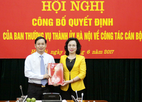 Thành ủy Hà Nội điều động, phân công cán bộ