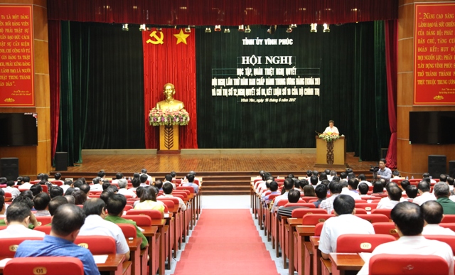 Vĩnh Phúc tổ chức Hội nghị quán triệt nghị quyết Trung ương 5 khóa XII