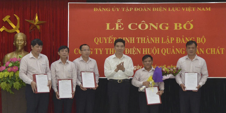 Công bố Quyết định thành lập Đảng bộ Công ty Thủy điện Huội Quảng – Bản Chát