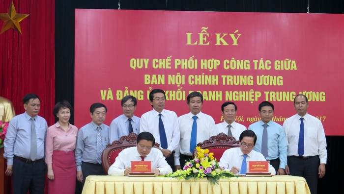 Phối hợp công tác giữa Ban Nội chính Trung ương và Đảng ủy Khối Doanh nghiệp Trung ương