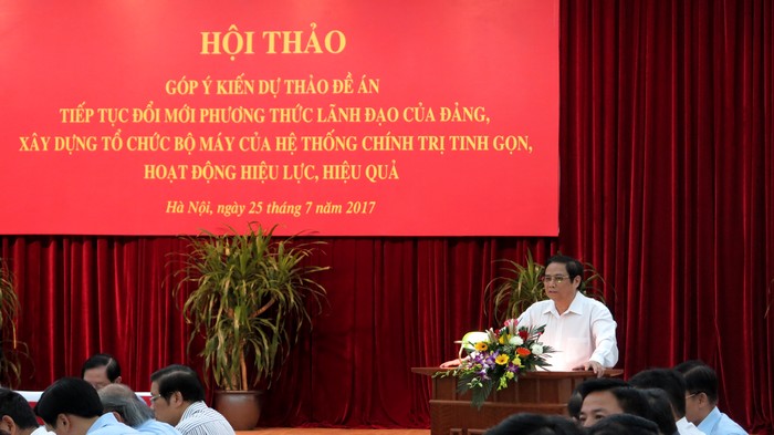 Góp ý kiến vào Đề án “Tiếp tục đổi mới phương thức lãnh đạo của Đảng, xây dựng tổ chức bộ máy của hệ thống chính trị tinh gọn, hoạt động hiệu lực, hiệu quả”