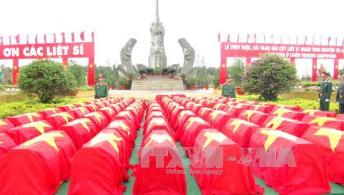 Truy điệu 106 hài cốt liệt sỹ, quân tình nguyện, chuyên gia hy sinh ở Campuchia