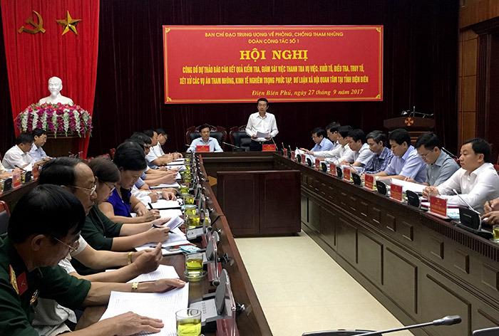 Công bố dự thảo kết quả kiểm tra, giám sát phòng, chống tham nhũng tại tỉnh Điện Biên