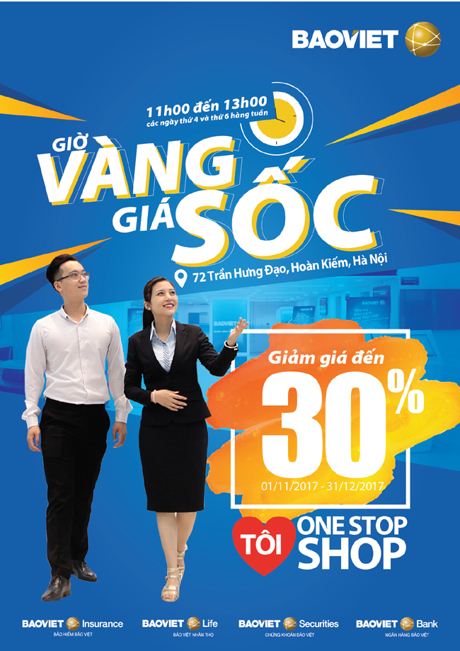 Bảo Việt khuyến mại “Giờ vàng giá sốc” tại Siêu thị Tài chính Bảo Việt