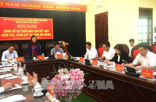 Công bố dự thảo báo cáo kết quả kiểm tra, giám sát phòng, chống tham nhũng tại Hà Giang