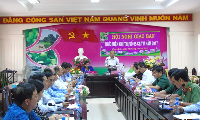 Đồng Tháp Giao ban về thực hiện Chỉ thị 05-CT TW