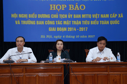 Sẽ biểu dương 442 cán bộ mặt trận cơ sở tiêu biểu toàn quốc