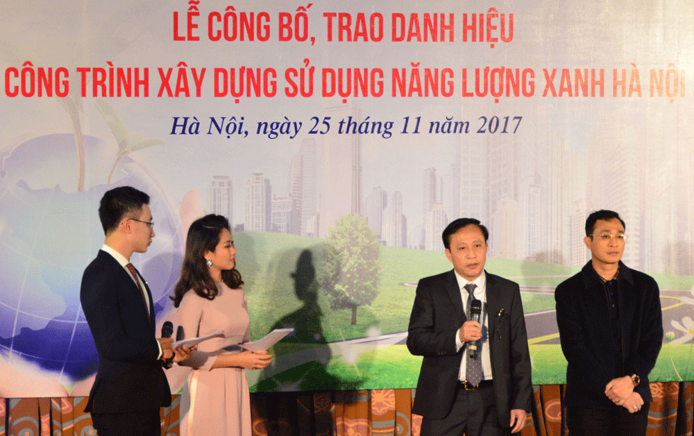 Lễ công bố và trao danh hiệu Tòa nhà EVN đạt công trình xây dựng sử dụng năng lượng xanh Hà Nội năm 2017